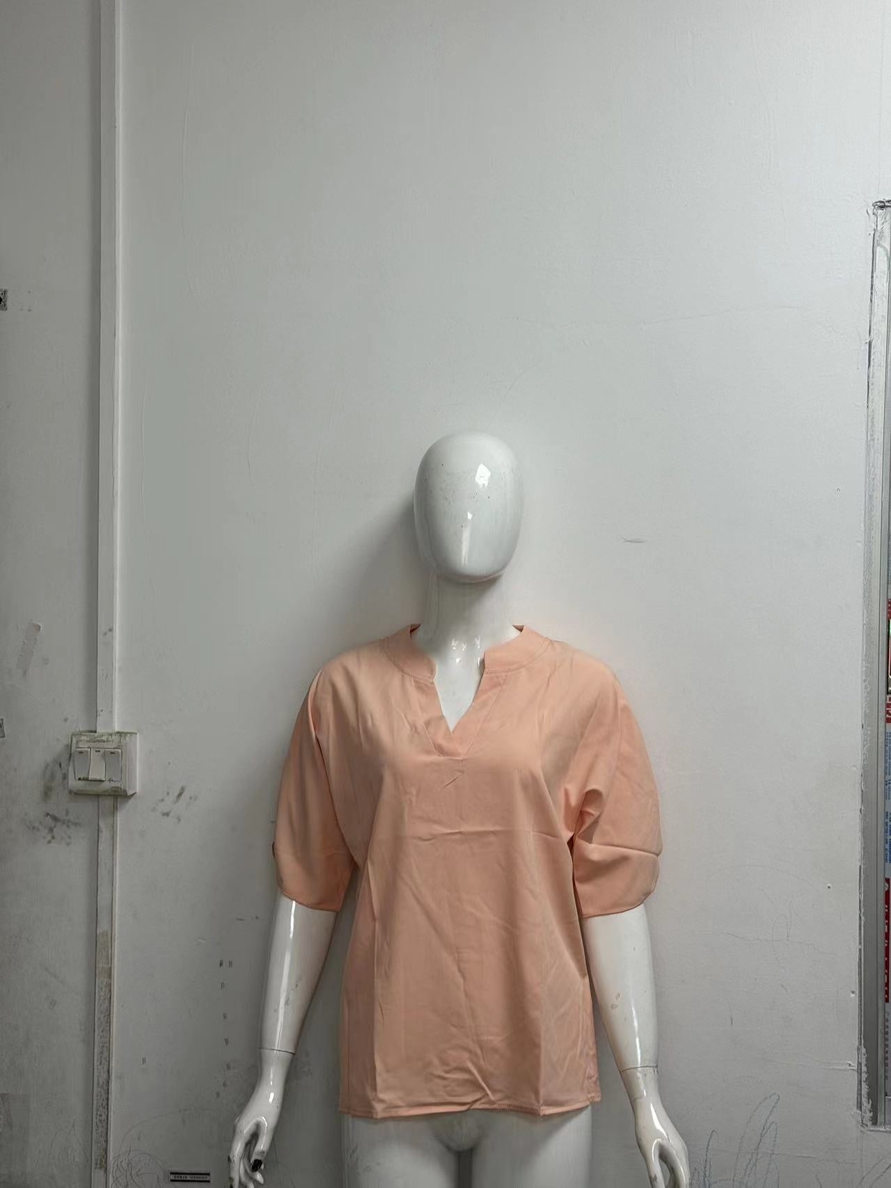Women's Summer V-Neck Chiffon Blouse – Short Sleeve Casual Shirt