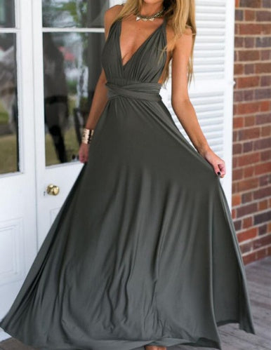 Women's Sexy Backless Maxi Dress – Long Bandage Party & Club Dress