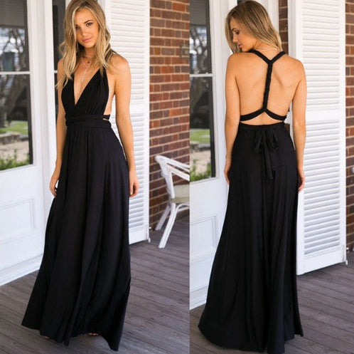 Women's Sexy Backless Maxi Dress – Long Bandage Party & Club Dress