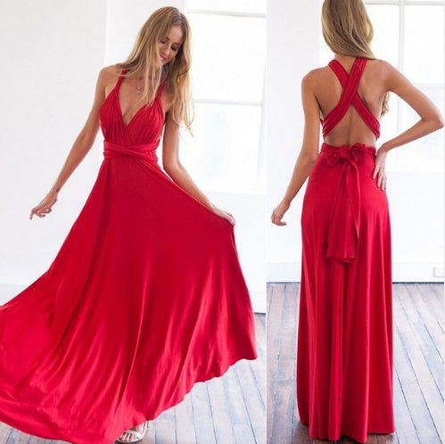 Women's Sexy Backless Maxi Dress – Long Bandage Party & Club Dress