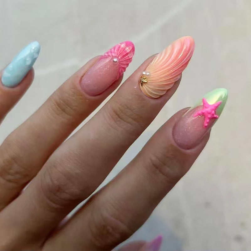 Removable Summer Nail Stickers & Fake Nails – Easy Press-On Style