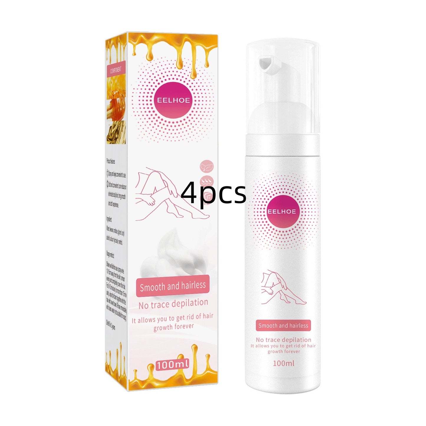 Hair Removal Spray for Women & Men – Gentle Foam for Legs, Armpits, 30ml/100ml