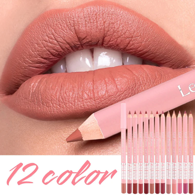 Waterproof Matte Lip Liner & Lipstick Pencil Set