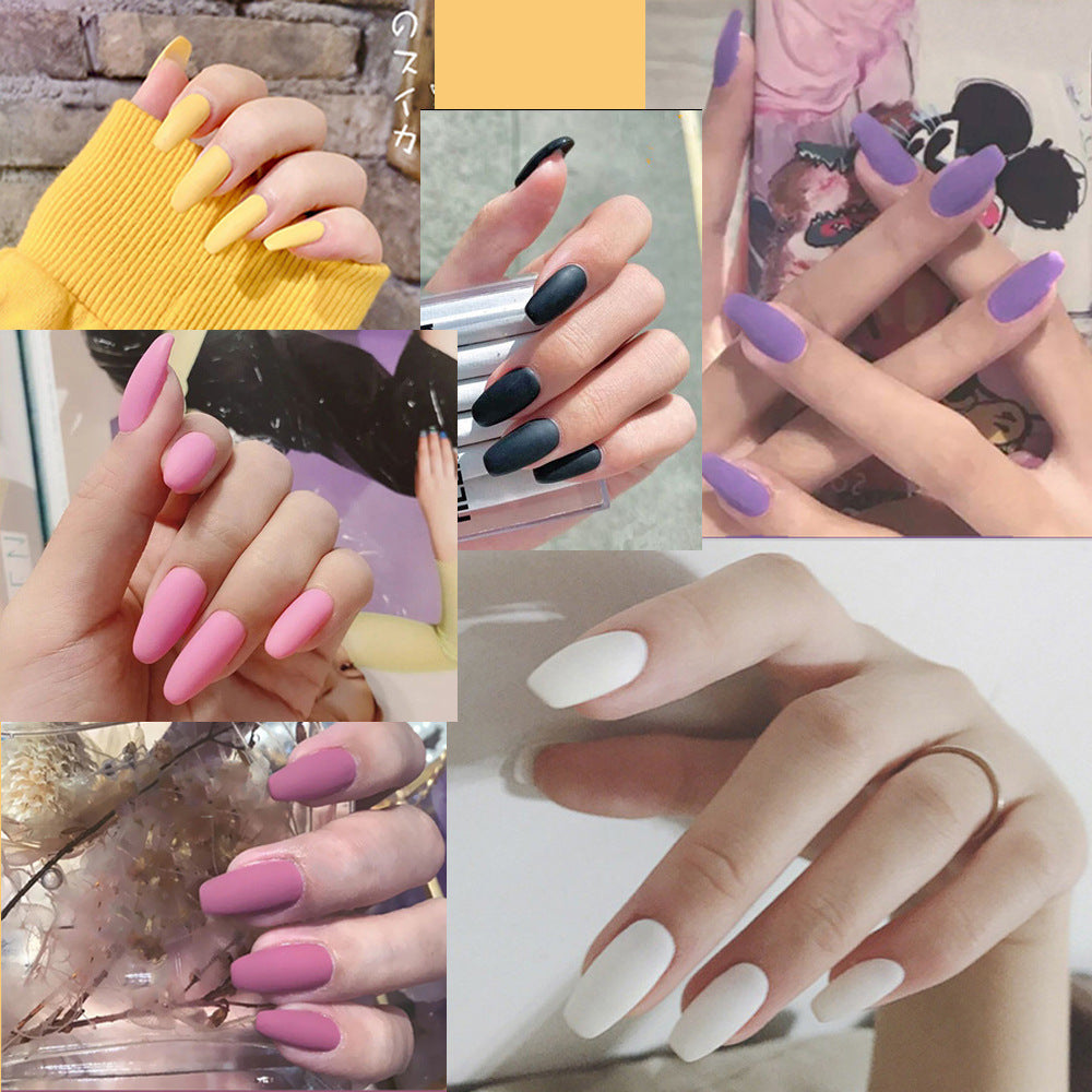 Frosted Waterproof Ballet Fake Nails for Autumn & Winter