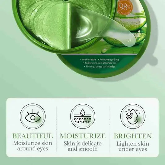 60pcs Aloe Vera Collagen Eye Patches for Dark Circles & Puffiness