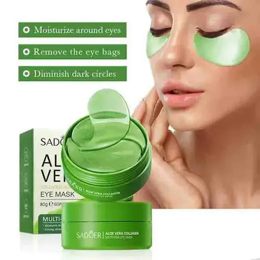 60pcs Aloe Vera Collagen Eye Patches for Dark Circles & Puffiness