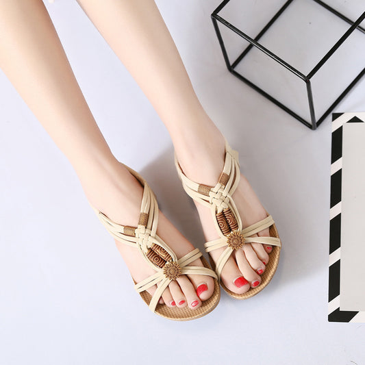 Beaded Weave Roman Sandals