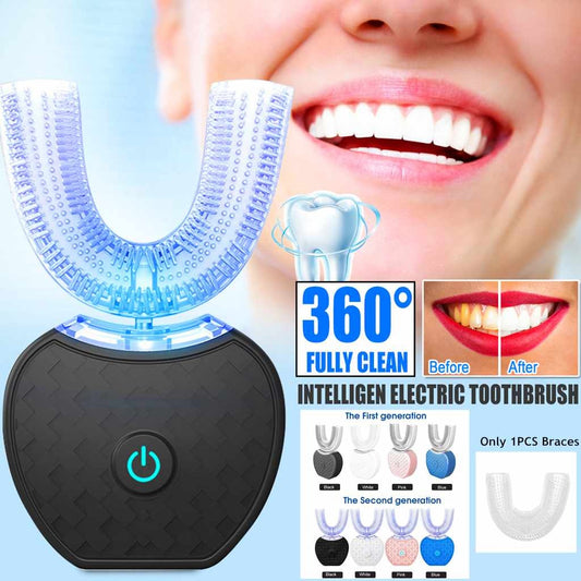 360° Intelligent Electric Toothbrush – U-Shaped, Waterproof, and Whitening