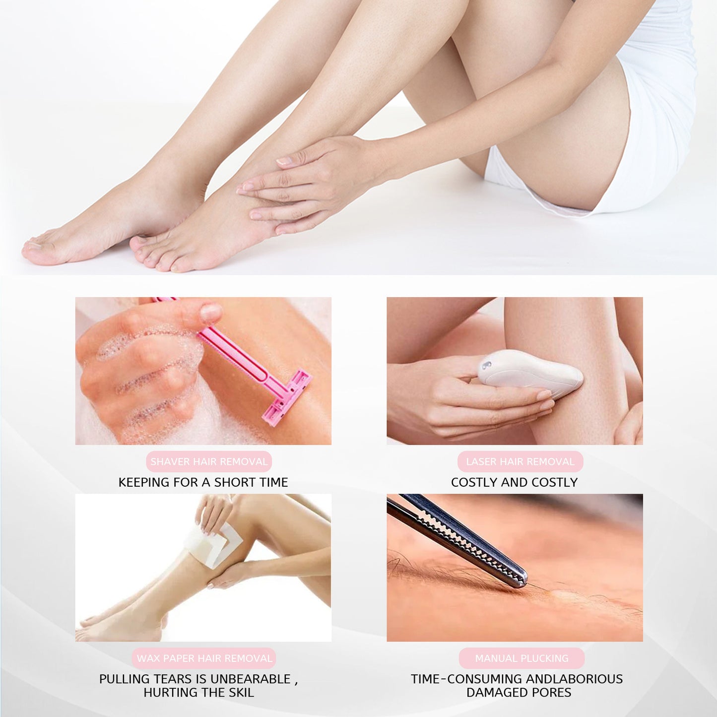 Hair Removal Spray for Women & Men – Gentle Foam for Legs, Armpits, 30ml/100ml